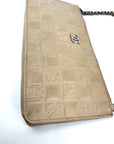 CHANEL Bag Lucky Symbols Pochette Quilted Beige Lambskin Shoulder Wristlet Preowned