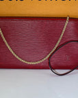 Louis Vuitton Handbag Epi 24 Pochette Accessories Red Leather Crossbody Bag Preowned