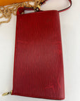 Louis Vuitton Handbag Epi 24 Pochette Accessories Red Leather Crossbody Bag Preowned