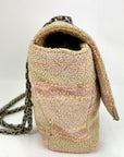 Chanel 2.55 Reissue 225 Single Flap Pink Multicolor Cotton Tweed Shoulder Bag