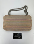 Chanel 2.55 Reissue 225 Single Flap Pink Multicolor Cotton Tweed Shoulder Bag
