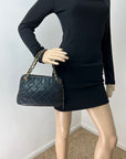 CHANEL Bag Quilted Lambskin Leather Chain Vintage Black Mini Shoulder Bag Preowned