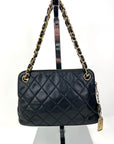 CHANEL Bag Quilted Lambskin Leather Chain Vintage Black Mini Shoulder Bag Preowned