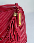 YVES SAINT LAURENT Matelasse Calfskin Lou Camera Red Crossbody Bag