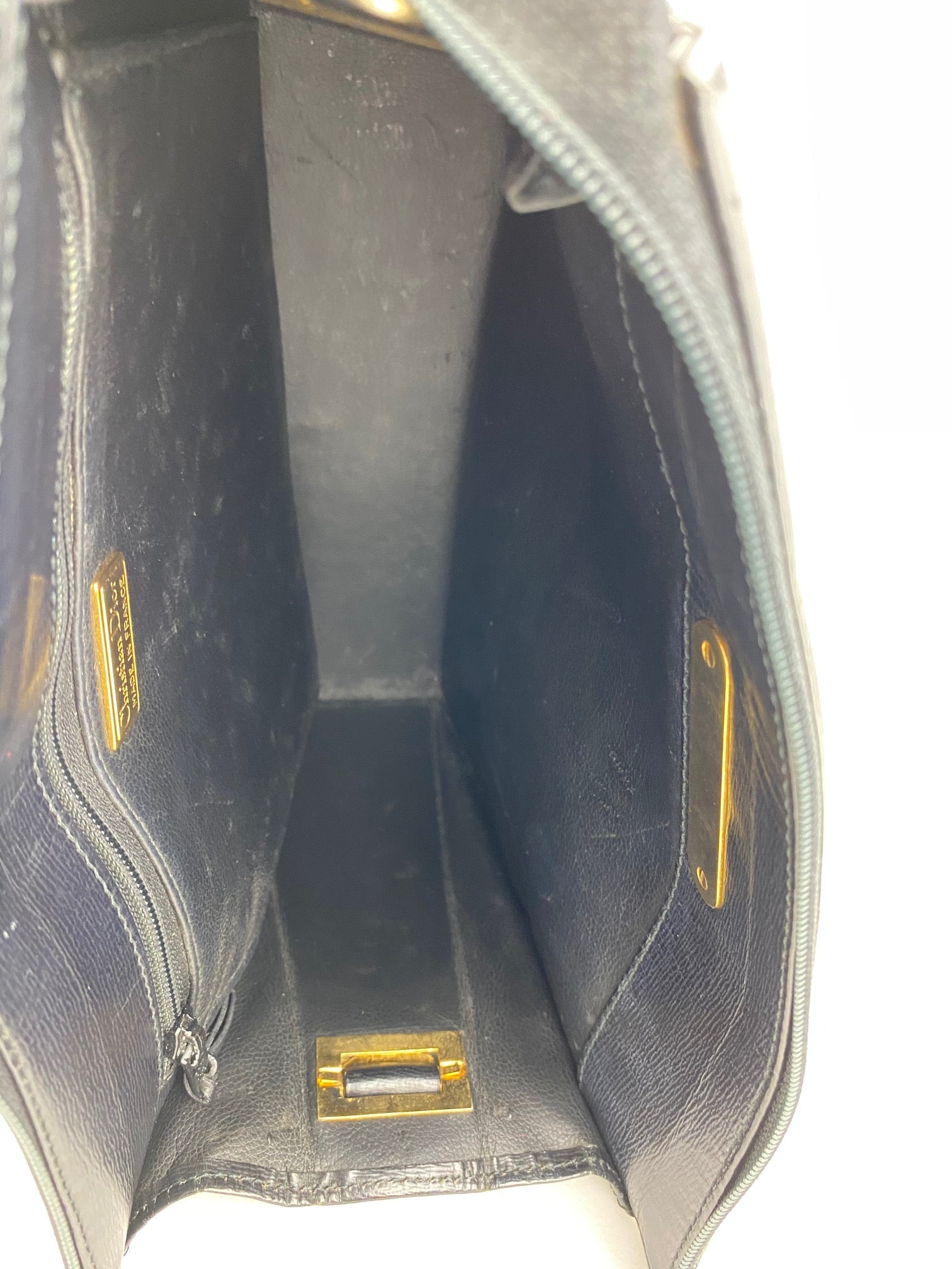 Dior Black Leather Adjustable Shoulder Bag