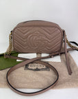 Gucci GG Marmont Small Chain Beige Matelasse Leather Crossbody Bag