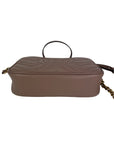 Gucci GG Marmont Small Chain Beige Matelasse Leather Crossbody Bag