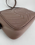 Gucci GG Marmont Small Chain Beige Matelasse Leather Crossbody Bag