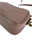 Gucci GG Marmont Small Chain Beige Matelasse Leather Crossbody Bag
