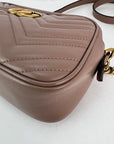 Gucci GG Marmont Small Chain Beige Matelasse Leather Crossbody Bag