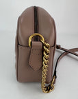 Gucci GG Marmont Small Chain Beige Matelasse Leather Crossbody Bag