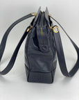 CHANEL Vintage Black Caviar Leather CC Zip Tote Shoulder Bag w/added insert  Pre owned
