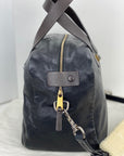 Celine Black Leather Handle Bag Vintage Briefcase messenger Bag