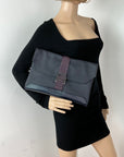 HERMÈS Messenger Cityslide Pouch Evercolor Leather Indigo Blue Clutch