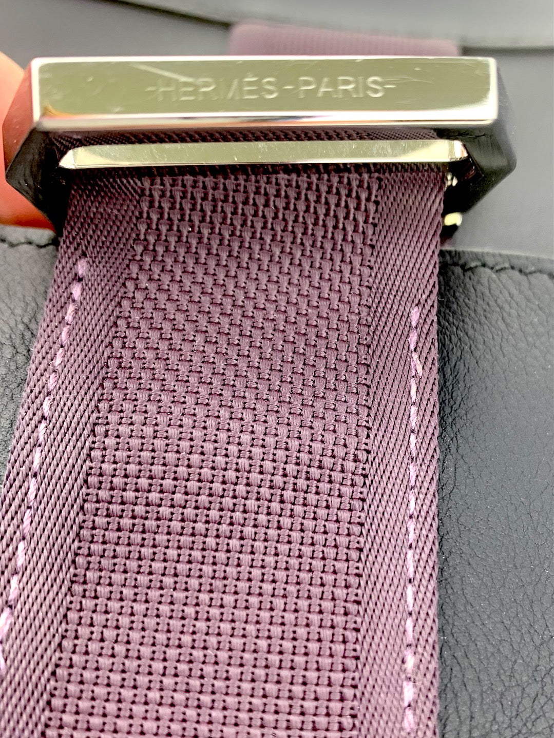 HERMÈS Messenger Cityslide Pouch Evercolor Leather Indigo Blue Clutch