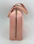Chanel Triple CC Logo Medium Pink Patent Leather Tote Shoulder Bag Pre owned