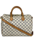 LOUIS VUITTON Speedy Bandouliere 30 Damier Azur Shoulder Hand Bag Added Insert Preowned