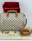 LOUIS VUITTON Speedy Bandouliere 30 Damier Azur Shoulder Hand Bag Added Insert Preowned