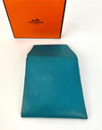 HERMÈS Chvre Mysore Bastia Verso Teal Blue Coin Purse