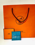 HERMÈS Chvre Mysore Bastia Verso Teal Blue Coin Purse