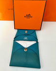HERMÈS Chvre Mysore Bastia Verso Teal Blue Coin Purse