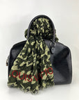 LOUIS VUITTON Green TAKASHI MURAKAMI Monogramouflage Shawl Stole Scarf