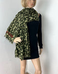 LOUIS VUITTON Green TAKASHI MURAKAMI Monogramouflage Shawl Stole Scarf