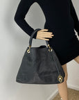 LOUIS VUITTON Artsy MM Monogram Empreinte Infini Blue Tote Hand Bag