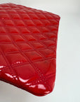 Chanel Patent Quilted Medium Cosmetic Case Dark Pink