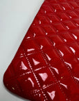 Chanel Patent Quilted Medium Cosmetic Case Dark Pink