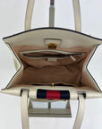 GUCCI Linea Medium Totem Web Stripped Yellow Butterfly Top Handle Bag Preowned
