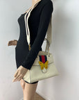 GUCCI Linea Medium Totem Web Stripped Yellow Butterfly Top Handle Bag Preowned
