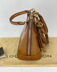 LOUIS VUITTON Vernis Alma BB Rose Velours M91585 Hand Shoulder Bag Pre owned