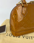LOUIS VUITTON Vernis Alma BB Rose Velours M91585 Hand Shoulder Bag Pre owned