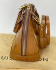 LOUIS VUITTON Vernis Alma BB Rose Velours M91585 Hand Shoulder Bag Pre owned
