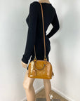 LOUIS VUITTON Vernis Alma BB Rose Velours M91585 Hand Shoulder Bag Pre owned