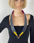 LOUIS VUITTON Epi Bandouliere Leather Shoulder Strap Black Pink Yellow