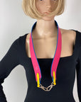 LOUIS VUITTON Epi Bandouliere Leather Shoulder Strap Black Pink Yellow