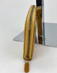 Chanel Quilted Yellow Patent Leather Brilliant Zip Around Wallet Clutch