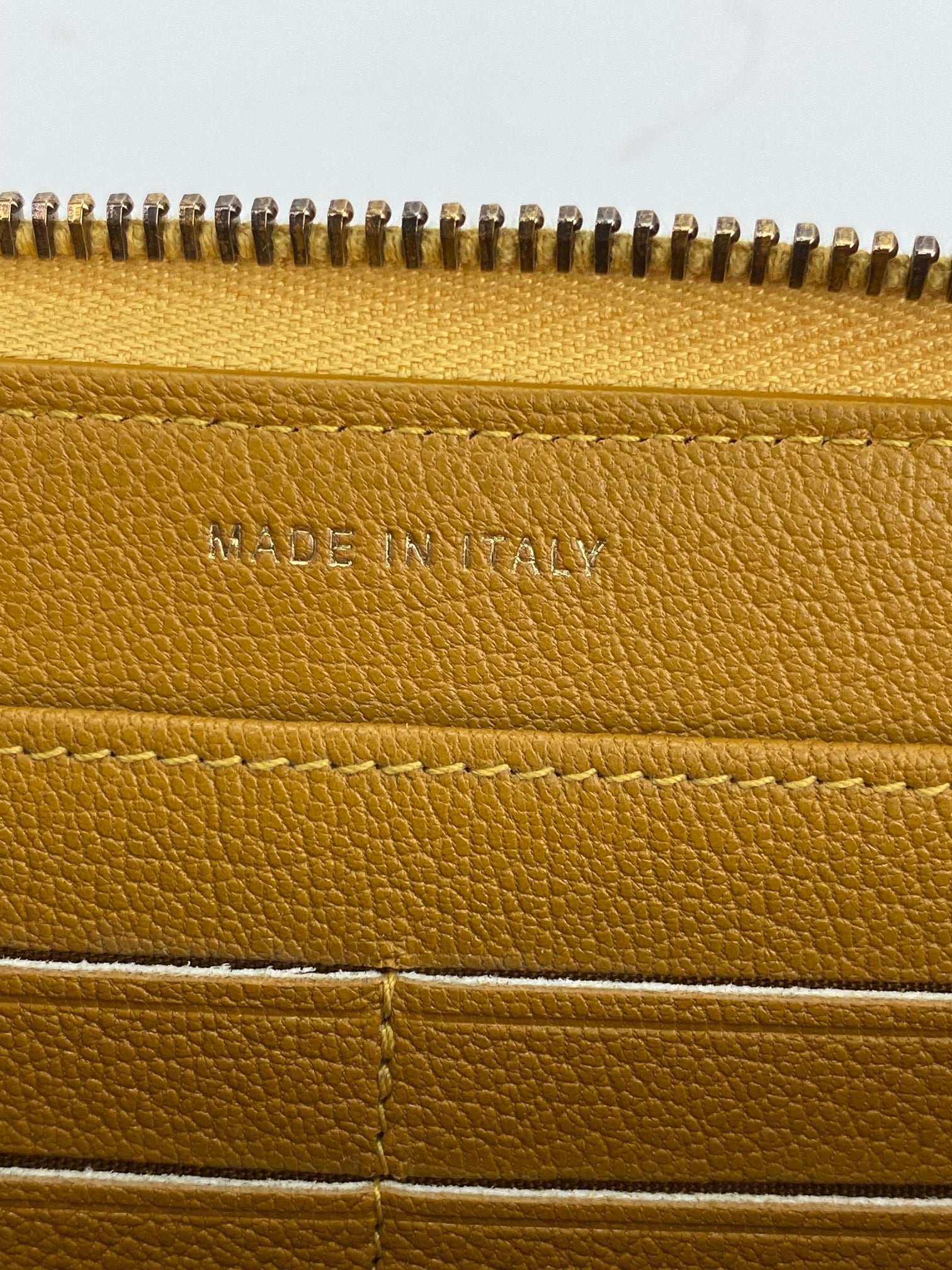 Chanel Quilted Yellow Patent Leather Brilliant Zip Around Wallet Clutch