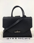Givenchy Obsedia Medium Flap Black Pebbled Calfskin Satchel Hand Bag