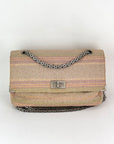 Chanel 2.55 Reissue 225 Single Flap Pink Multicolor Cotton Tweed Shoulder Bag