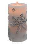 Silver Snowflake Water Candle
