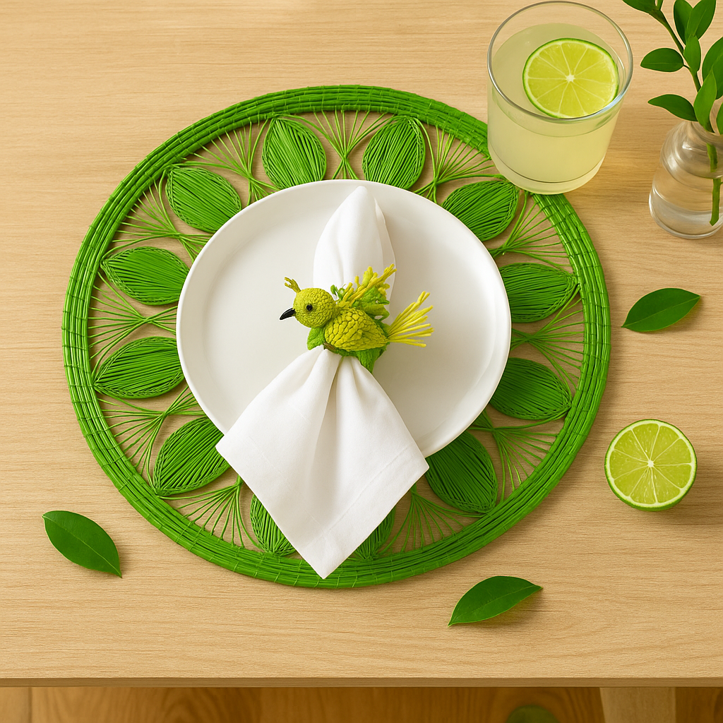 Leaf Medallion Handwoven Iraca Placemat
