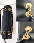Chanel Calfskin Quilted Enchained Black Flap Shoulder Bag