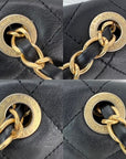 Chanel Calfskin Quilted Enchained Black Flap Shoulder Bag
