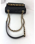 Chanel Calfskin Quilted Enchained Black Flap Shoulder Bag