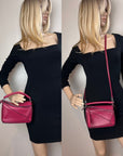 Loewe Calfskin Mini Crimson Puzzle Crossbody Hand Bag