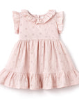 Eyelet Girl's Cotton Dress for Special Occasions - Pink