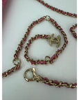 Chanel Tweed Quilted Mini Flap Pink Chain Waist Shoulder Bag